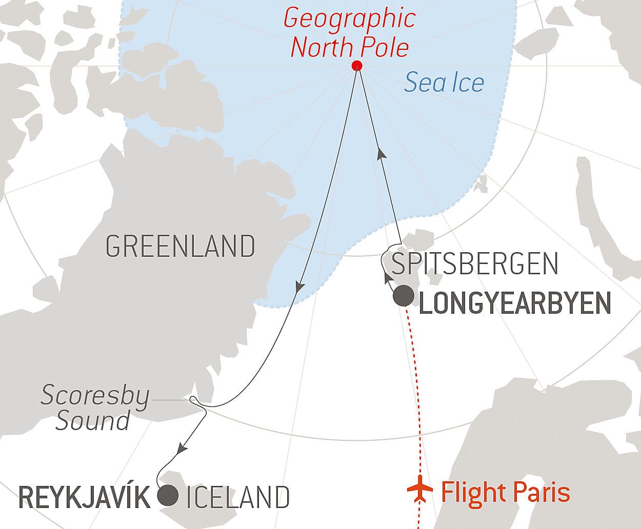 The Geographic North Pole &amp; Scoresby Sound