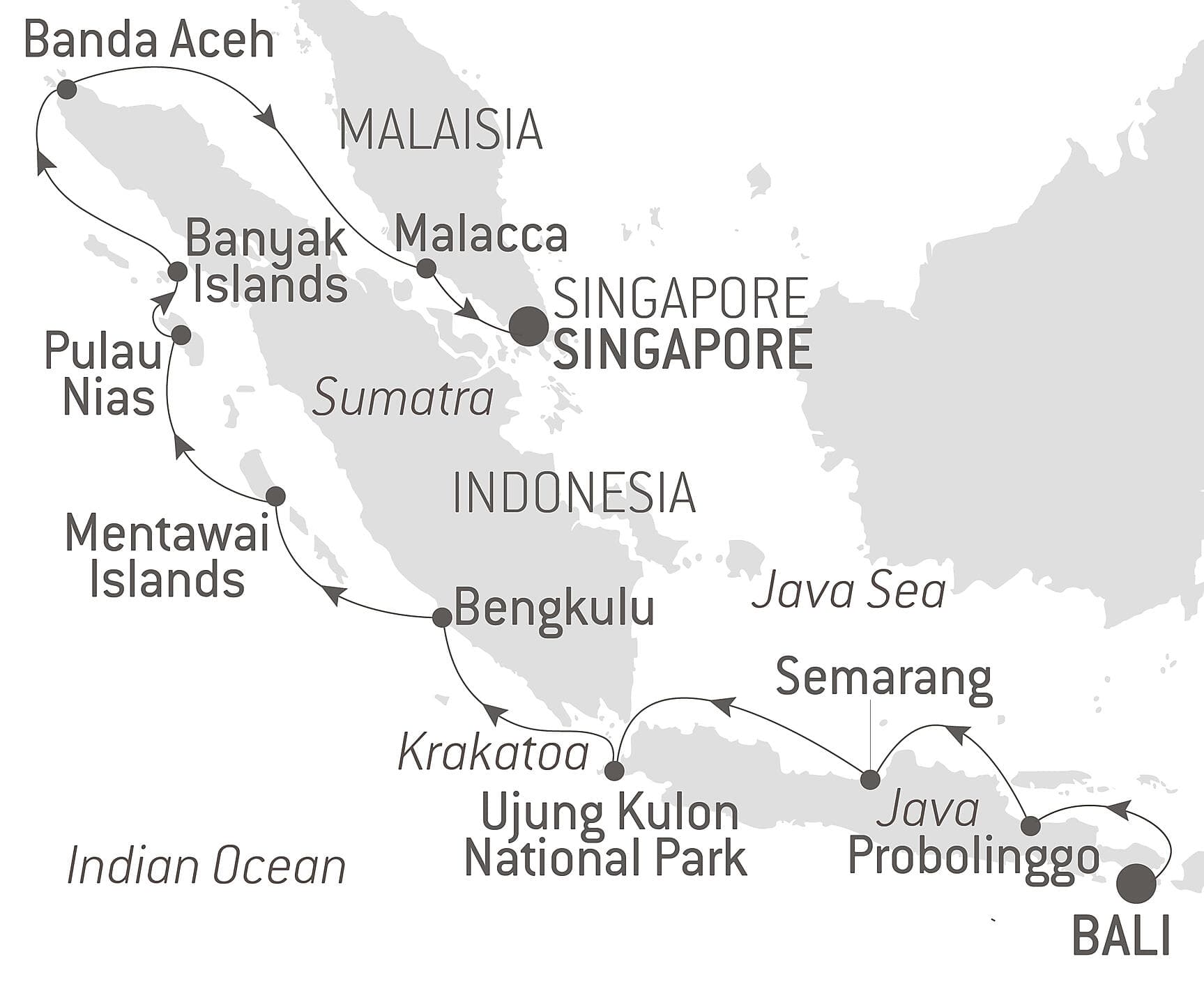 Islands, Cities and Volcanoes of Indonesia
